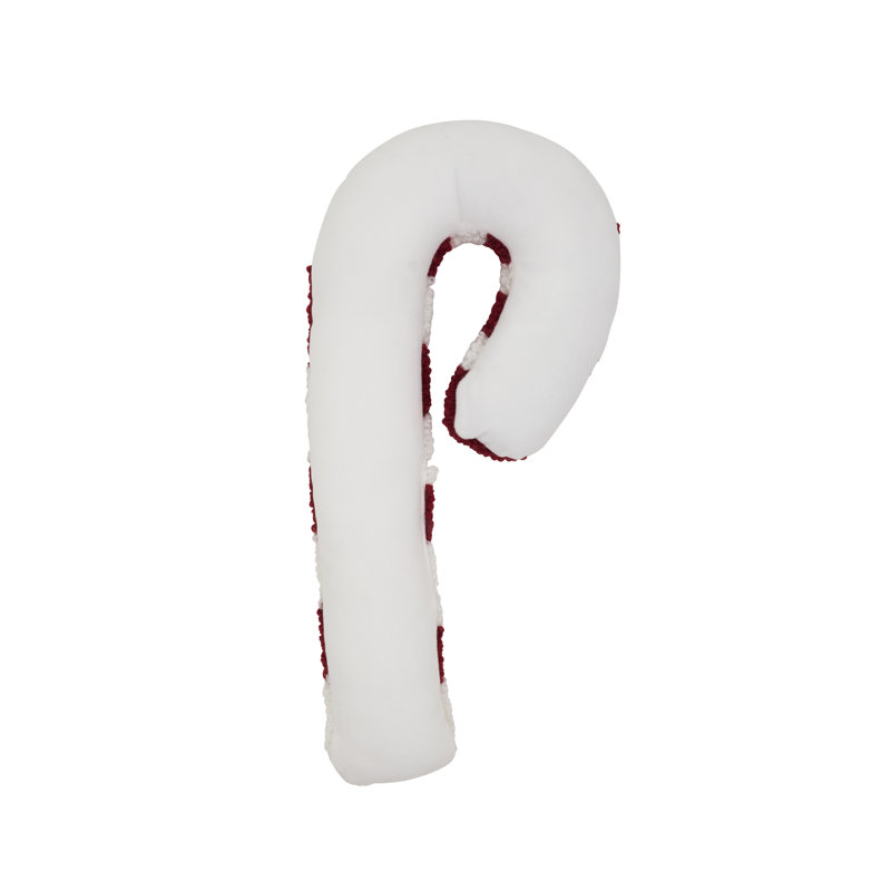 Candy Cane Twist Poly Filled Throw Pillow, Novelty 7"H x 16"W