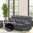 Zubaida Dark Gray Polish Microfiber Power Motion Sofa W/Drop Down Table