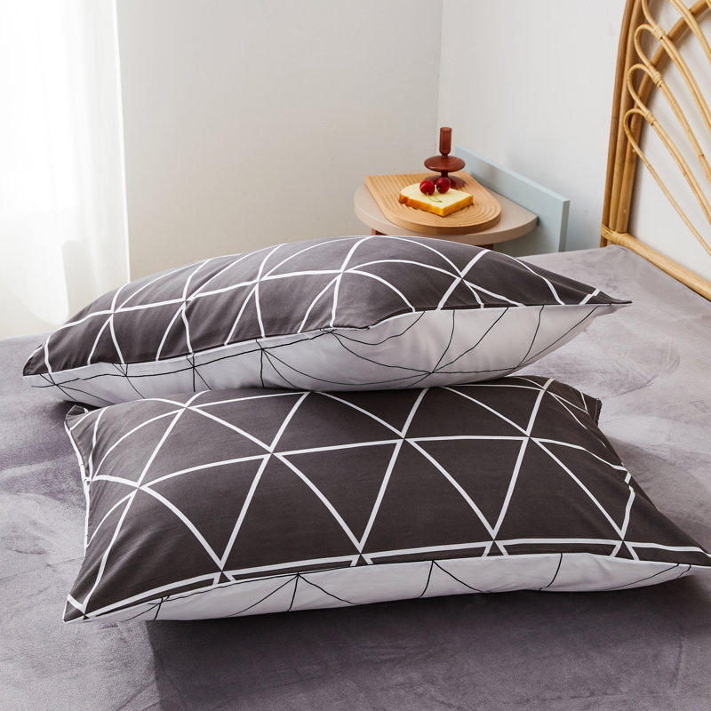 Housse de coussin géométrique en microfibre