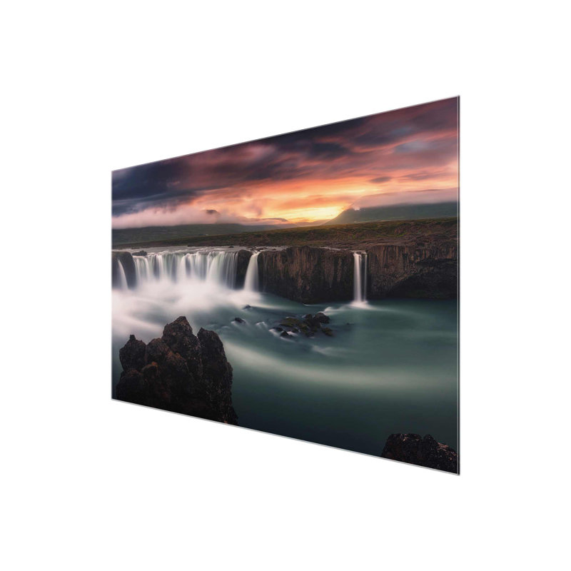 Goðafoss Wasserfall In Iceland - No Frame Print on Glass, 76cm H x 51cm W x 1cm D, Paper