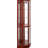 Cherry Wood Curio Display Cabinet With 6 Shelves And Adjustable Glass Mirrored Back Panel-1096469108