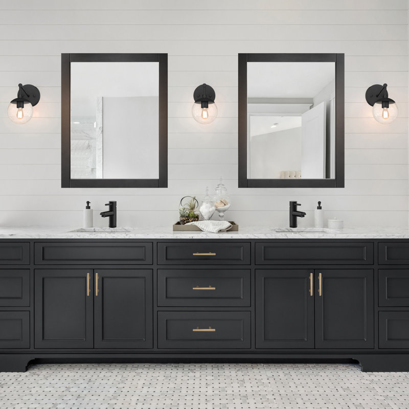 Miroir de salle de bain Akhari, 30 po x 24,02 po, Espresso