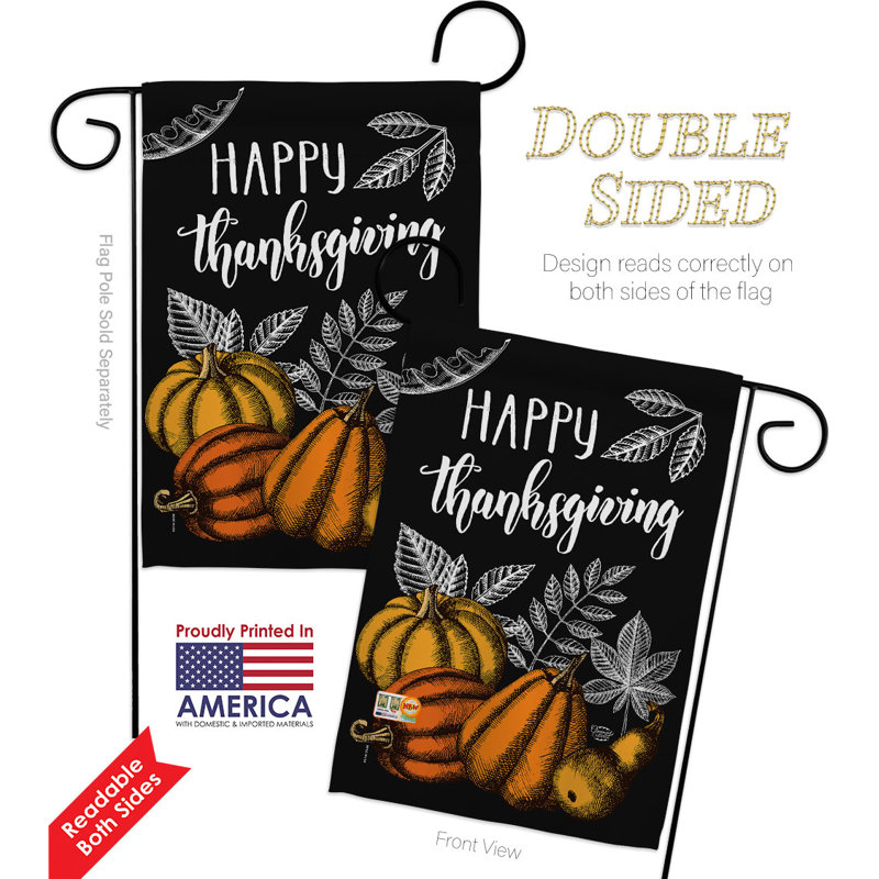Ensemble de drapeaux en polyester 19 x 13 po Suzani Thanksgiving