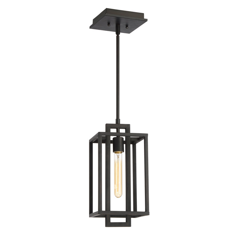 Luminaire suspendu rectangulaire à 1 lumière Mcnemar, Bronze vieilli brossé