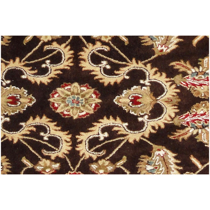 Tapis brun foncé et brun foncé en laine touffeté à la main de conception classique 8 pi x 11 pi