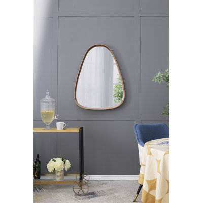 30"X38" Irrgeular Mirror With Wood Frame
