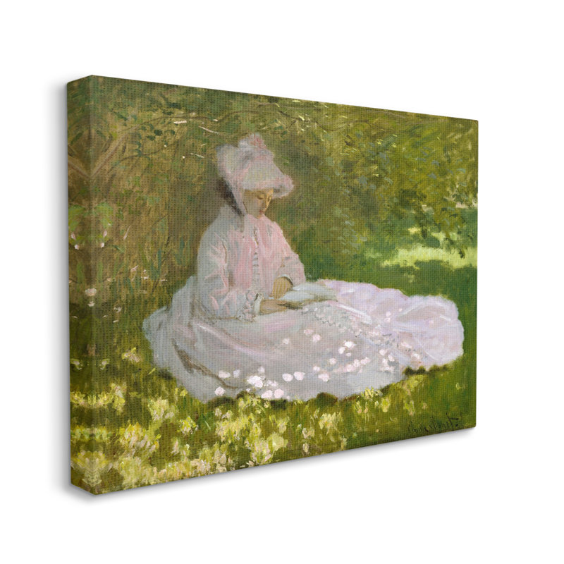 Portrait de femme au printemps classique par one1000paintings - peinture sur toile tendue, H 24 po x l 30 po x P 1,5 po