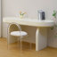 Bureaux en bois manufacturé blanc ovale-108074689