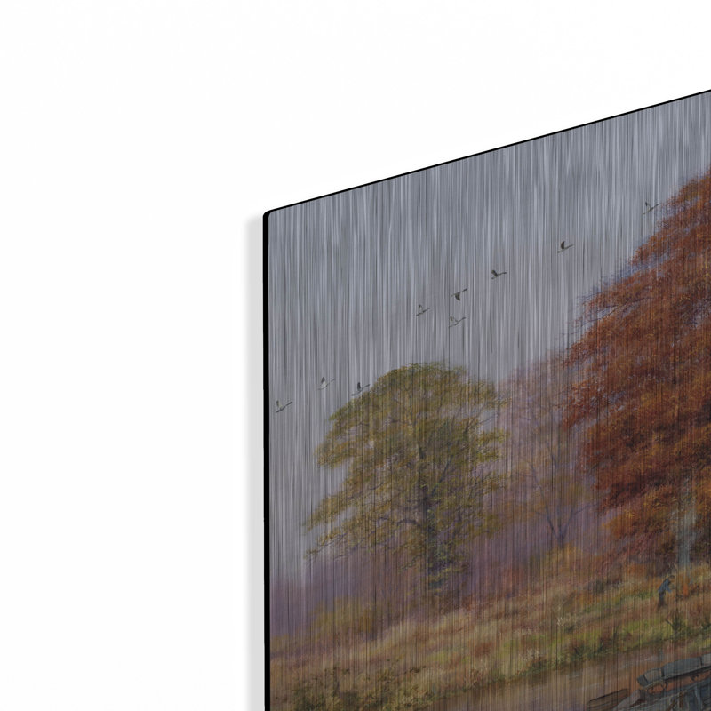 «Red Barn» par Bill Makinson, art mural en métal, H 24 po x l 36 po