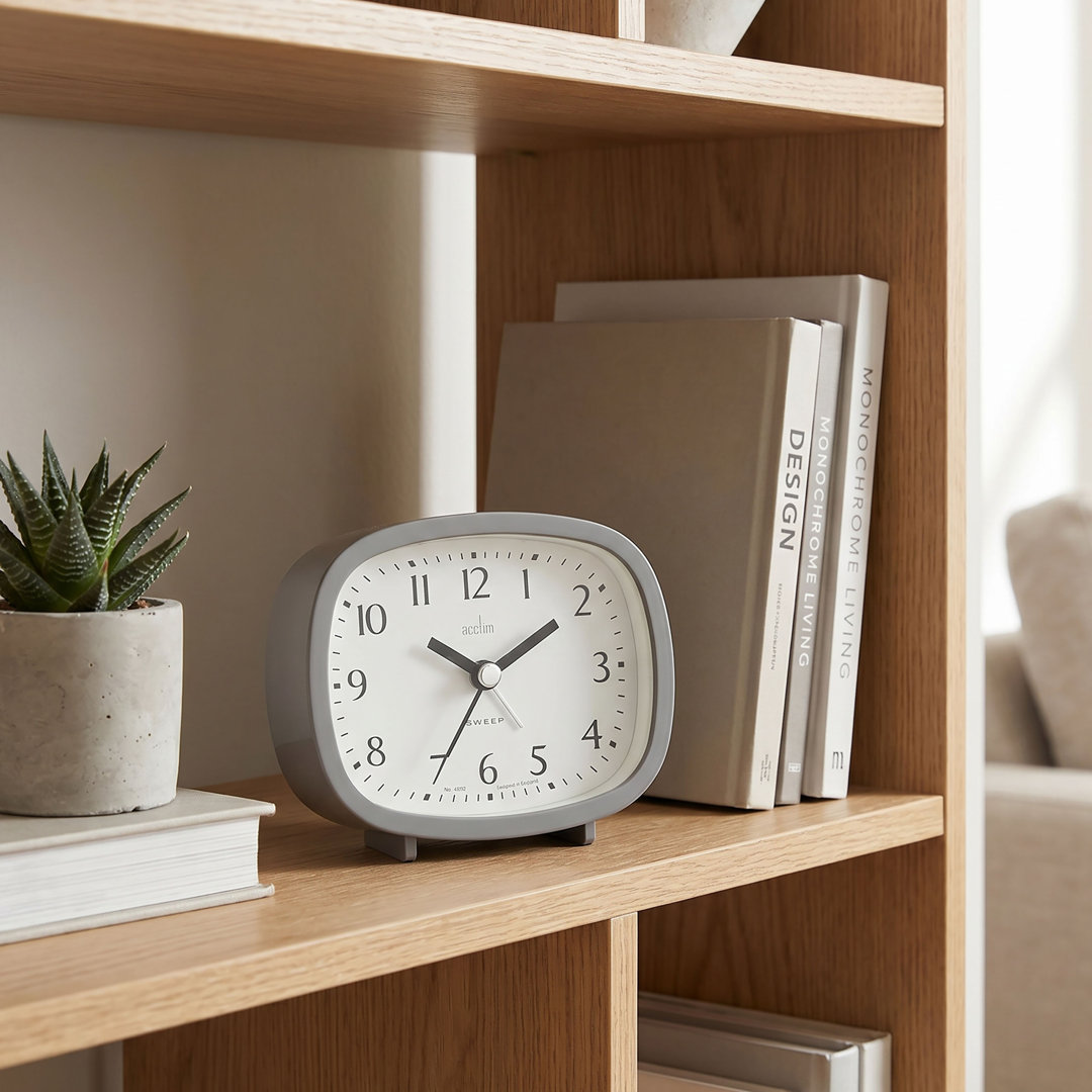 Acctim Hilda Analogue Alarm Clock Non Ticking Sweep Crescendo Alarm Backlight Contemporary