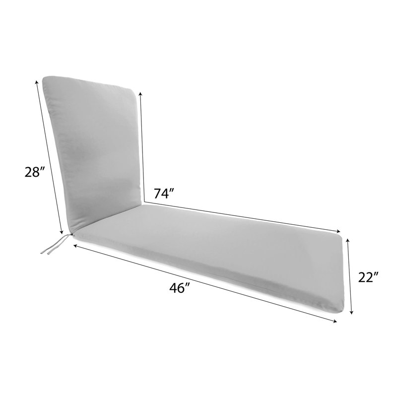 74" x 22" Outdoor Chaise Lounge Cushion with Ties and Loop, Andorra Umber