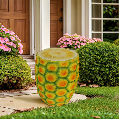 Tabouret à ananas, tabouret en résine surdimensionné et table d'appoint