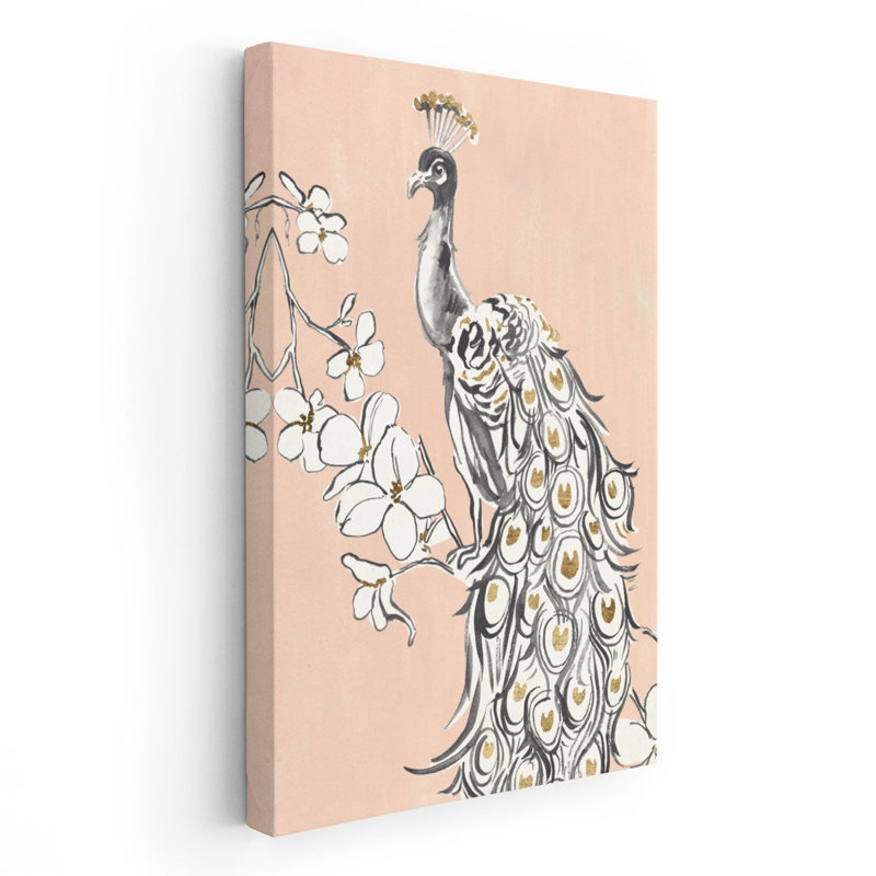 Peacock II - reproduction d'art sur toile, H 36 po x l 24 po