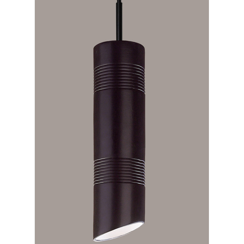 Luminaire suspendu à cylindre simple 1 lumière del shih Berwick, Noir ardoise
