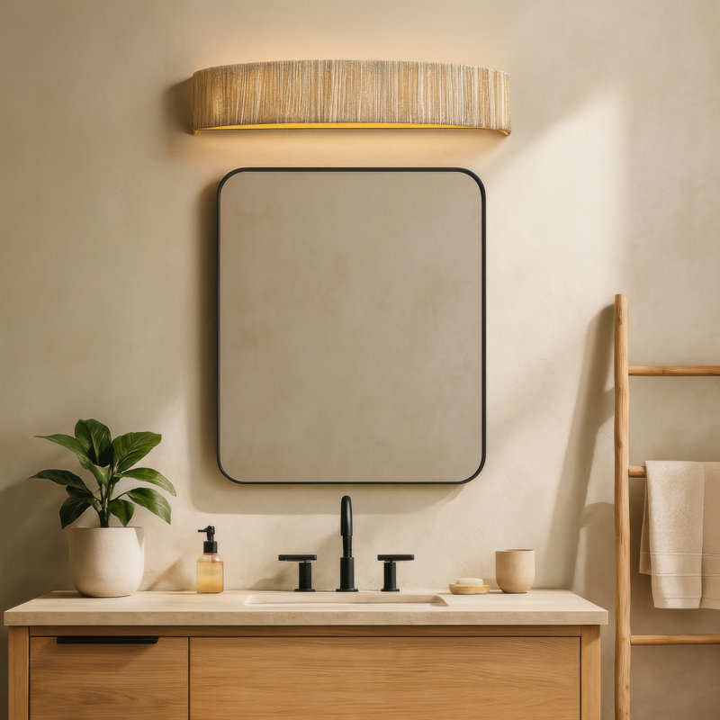 Jacob's Ladder Bathroom Vanity Light - French Gold - 6"D x 33"W, 4