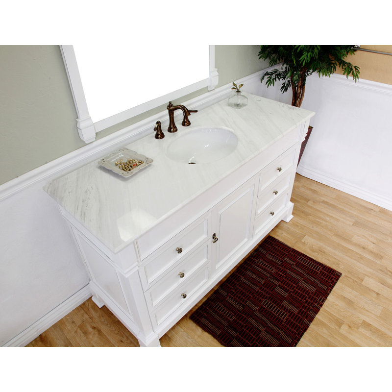 Meuble-lavabo simple 60 po Halliday, Blanc