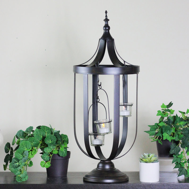 22" Antique-Style Birdcage Glass Votive Candle Holder