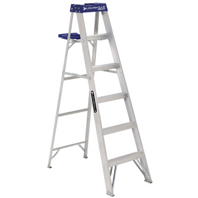 6 ft. Aluminum Step Ladder with 250 lbs. Load Capacity Type I Duty Rating -  Louisville Ladder, AS2106