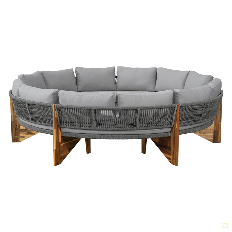 Ensemble de conversation pour 6 personnes avec coussins et table basse