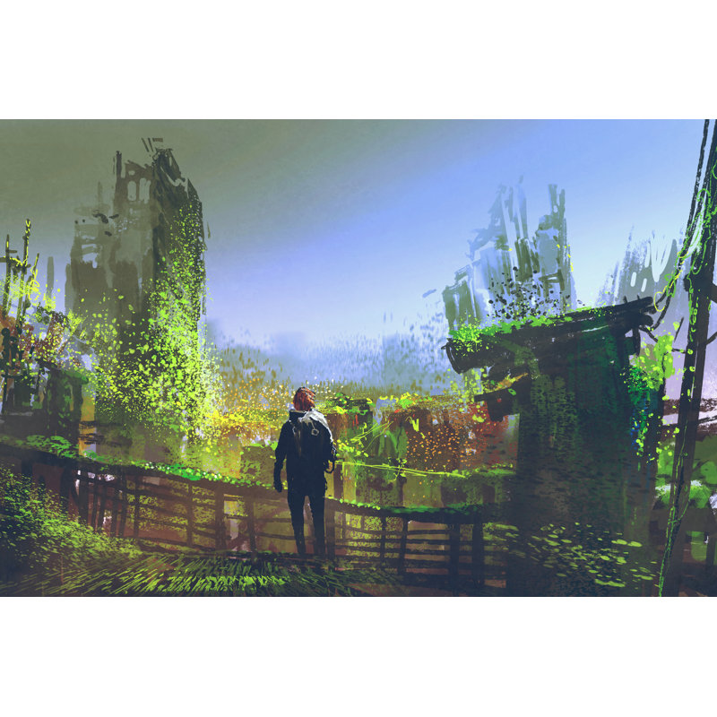 Lebbie Man Standing On Old Bridge by Grandfailure - Wrapped Canvas Print, 51cm H x 76cm W x 3.8cm D