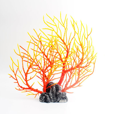 Plastics Fake Coral Aquarium Fake Sea Branch Soft Plastic Handmade With Base For Saltwater Tank Decor