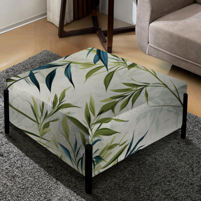 Motif tropical de bambou Zen - grand repose-pieds carré tropical