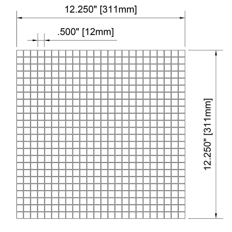 Sicily 0.5" x 0.5" Glass Grid Mosaic Wall & Floor Tile, Wildfire