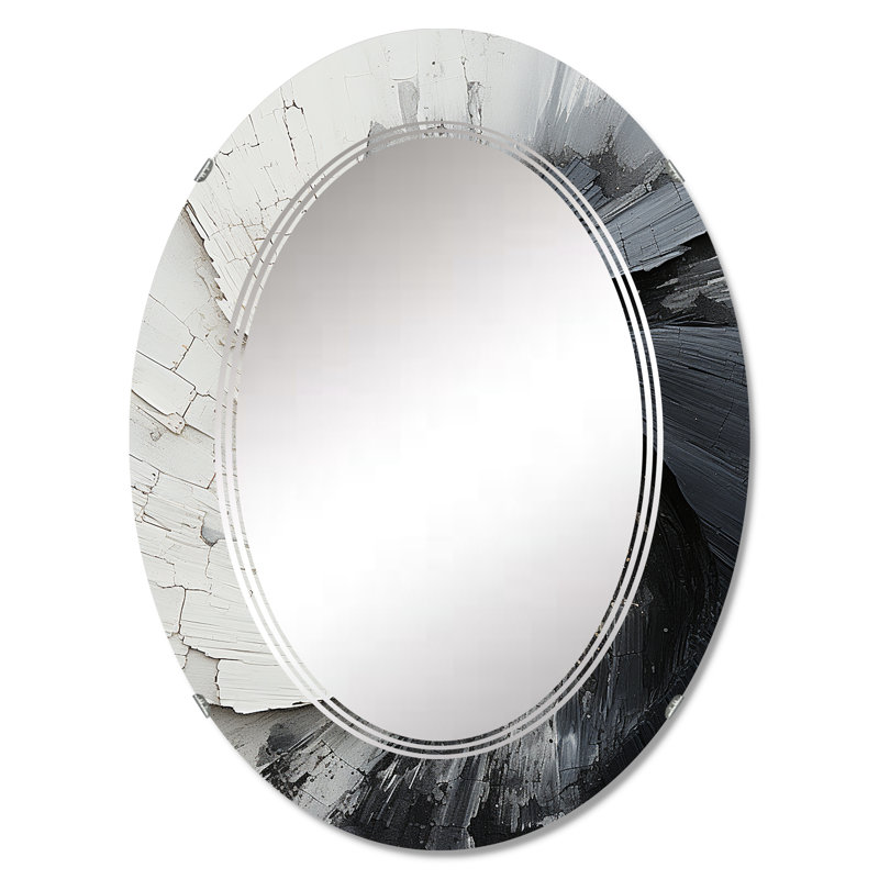 Campesina - Miroir mural moderne ovale, 30 po x 20 po