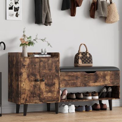 Banc à chaussures 50 po avec rangement caché