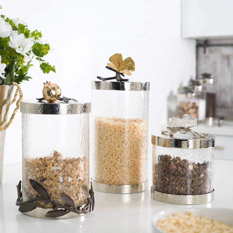 Butterfly Ginkgo Kitchen Canister, 6" H x 5.5" W x 5.5" D