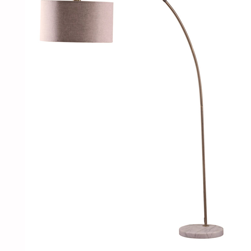 Lampe sur pied en métal 86 po "Allegro", Or antique, Beige