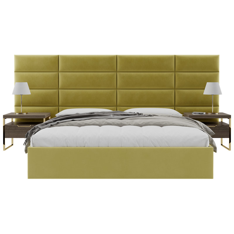 Velvet Wall Paneling in Olive Moss