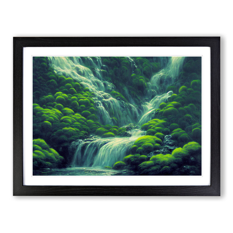 Unique Waterfall - Framed Print, Black, 46cm H x 64cm W x 2cm D
