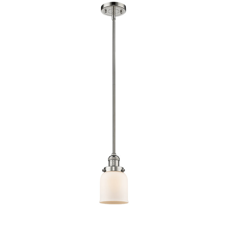 Hardison 1 - Light Single Pendant, Matte White Cased, Polished Nickel