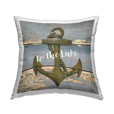 Rustic To The Lake Outdoor Printed Pillow by GraffiTee Studios