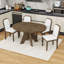 Ensemble de table de salle à manger 5 pièces, table de salle à manger extensible rétro avec rallonge amovible et chaises rembourrées-891084554