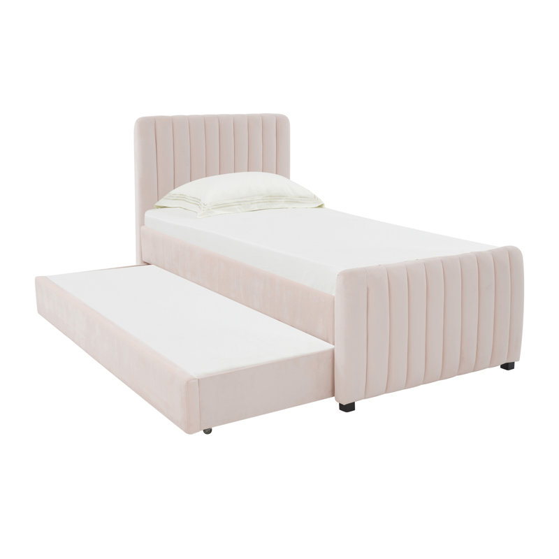 Upholstered Platform Bed, Blush