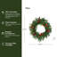 Couronne de Noël pré-illuminée de 61 cm (24 po) avec clochettes rouges et baies