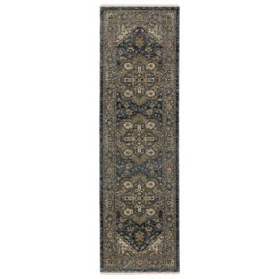 Tapis bleu / taupe Hovis