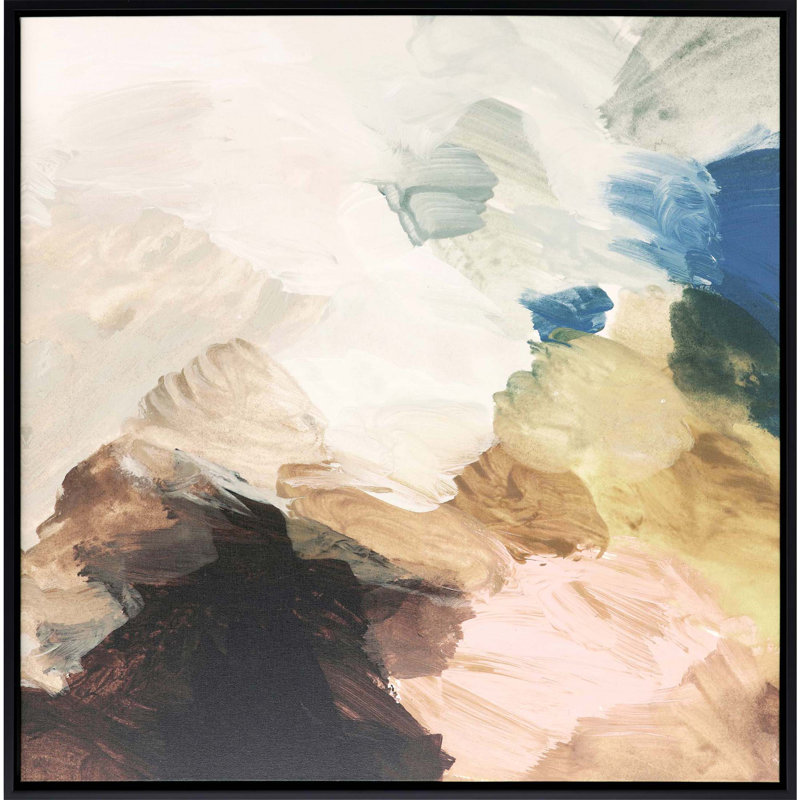 Color Meld Abstract Canvas Print with Black Frame