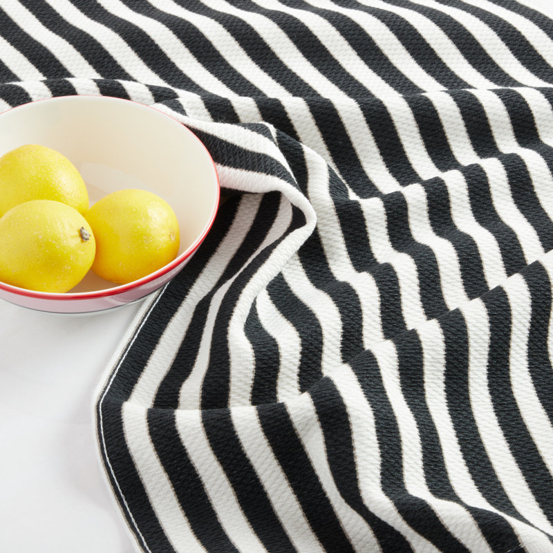 Loop And Dot Kitchen Towel, Black/Beige