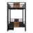A metal loft bed with twin XL over twin XL configuration-1978579523
