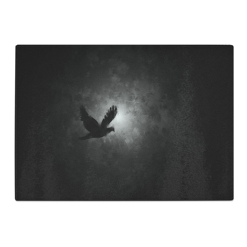 Tempered Glass Flying Dove Bird Chopping Board, 28.5 cm x 39 cm