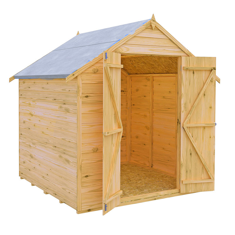6 Ft. W x 6 Ft. D Garden Value Overlap Apex Shed, No