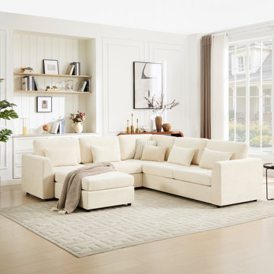 Canapé modulaire rembourré 6 pièces avec repose-pieds 6 pièces