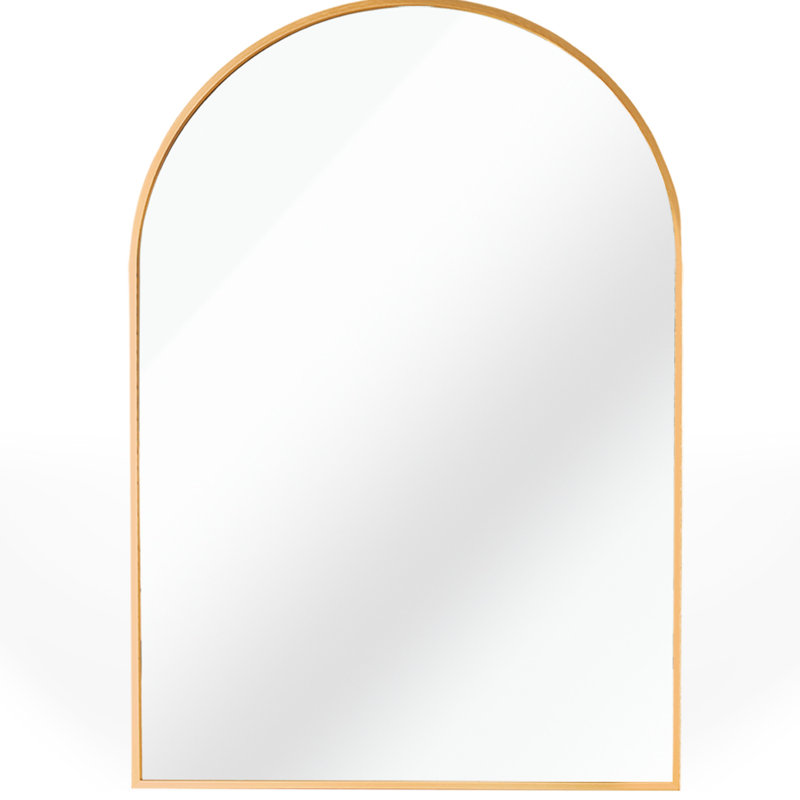 Miroir de salle de bain mural 24 po x 32 po, cadre en aluminium brossé, caractéristiques, feuille de route d'installation rapide, pouces crochets en alliage, processus simplifié pour tous