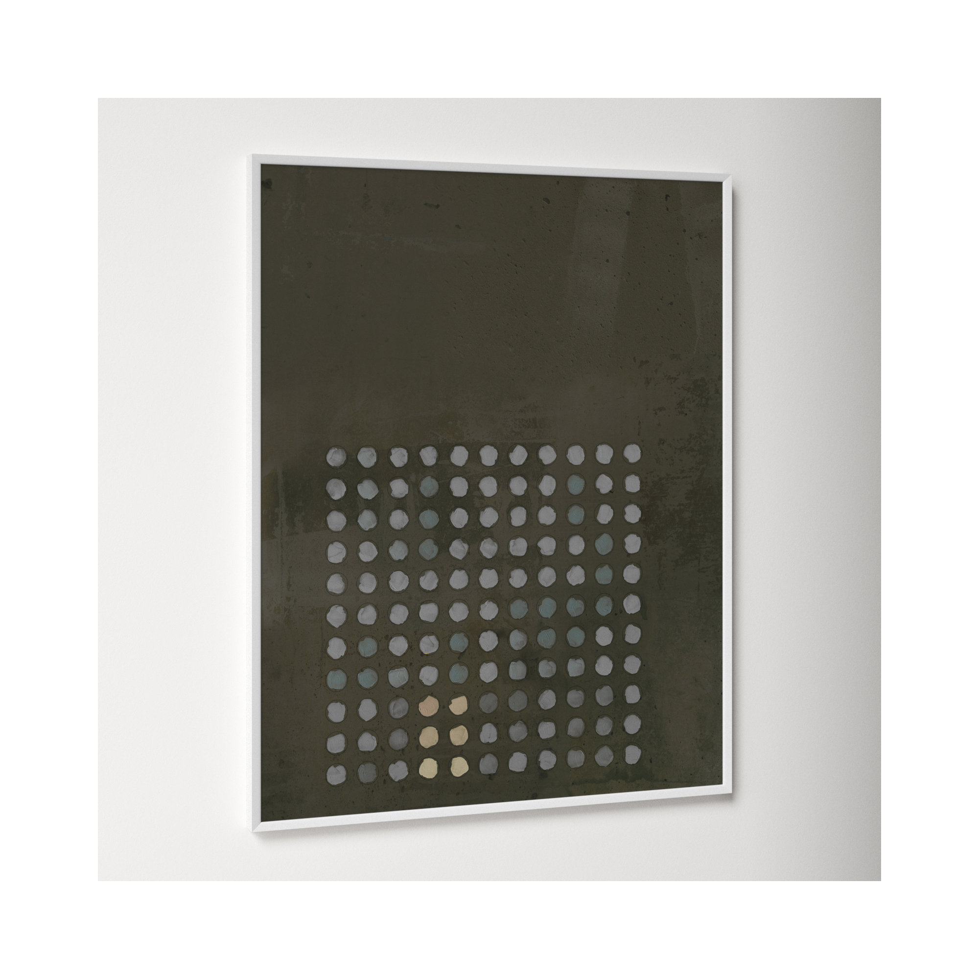 Circles In Squares 13 by Jacques Pilon, White, 38" H x 30" W x 1.25" D