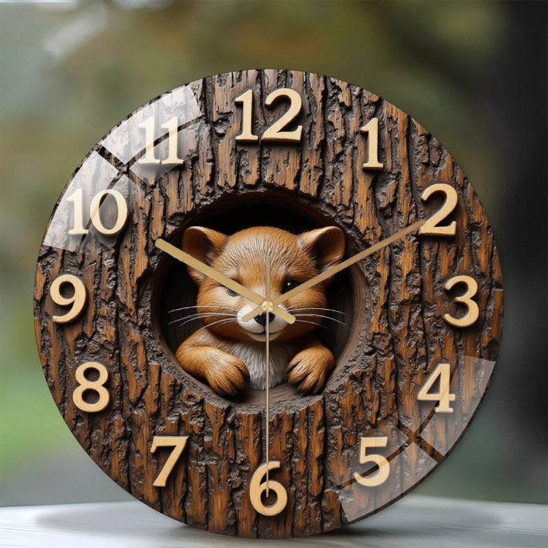 Horloge murale en bois 12 po