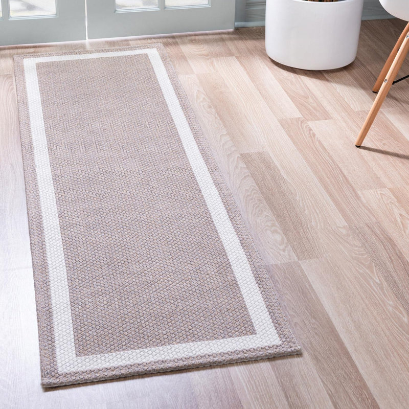 Tapis en coton taupe / ivoire Verdugo, Rectangle 8 pi 5 po x 11 pi 4 po