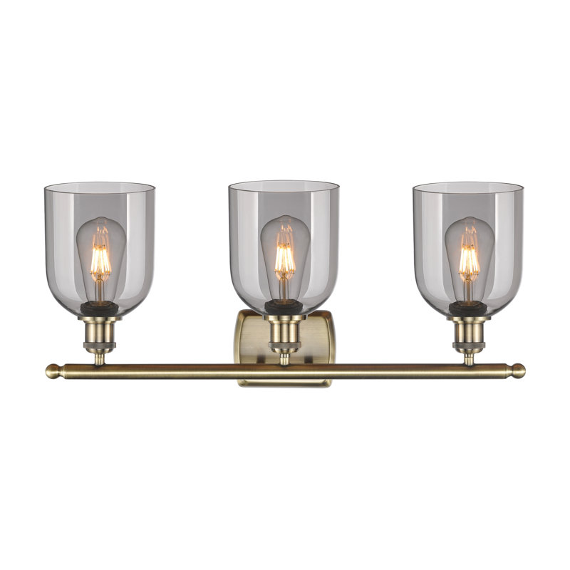 Anacaren 3 - Light Dimmable Vanity Light, Light Smoke, Antique Brass